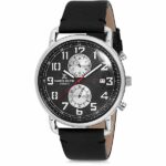 Daniel Klein Mens Watch - 45mm Analog - Multifunction - Quartz - Dual Time - Silver Tone/Black - DK12245-6