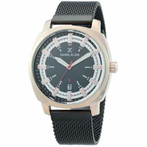 Daniel Klein Mens Watch - Mesh Strap - 43mm Analog - Quartz - Rose Gold Tone/Black - DK12257-5