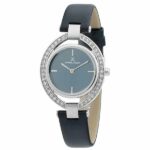 Daniel Klein Womens Slim Watch - Leather Strap - 32mm Analog - Quartz - Crystal Accented - Silver Tone/Black - DK12269-1