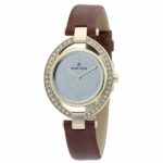 Daniel Klein Womens Slim Watch - Leather Strap - 32mm Analog - Quartz - Crystal Accented - Gold Tone/Brown - DK12269-5