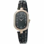 Daniel Klein Womens Oval Watch - 26mm Analog - Quartz - Crystal Accented - Rose Gold Tone/Black - DK12283-6