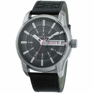 Daniel Klein Mens Watch - Leather Strap - 46mm Analog - Quartz - Two-Tone Dial - Grey/Black - DK12316-2