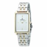 Daniel Klein Womens Rectangle Watch - 25mm Analog - Quartz - Minimalist, Two-Tone - Rose Gold and Silver Tone - DK12317-3