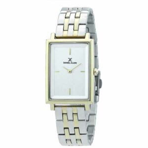 Daniel Klein Womens Rectangle Watch - 25mm Analog - Quartz - Minimalist, Sleek, Two-Tone - Gold and Silver Tone - DK12317-4