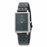 Daniel Klein Womens Rectangle Watch - 25mm Analog - Quartz - Minimalist, Two-Tone - Rose Gold Tone/Black - DK12317-6