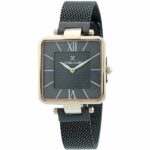 Daniel Klein Womens Square Watch - 30mm Analog - Quartz - Romaine Numerals - Rose Gold Tone/Black - DK12328-7