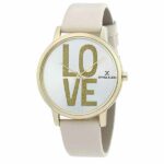 Daniel Klein Womens Watch - 38mm Analog - Quartz - Love, Glitter, Romantic Gift Idea - Gold Tone/Beige - DK12339-5