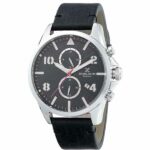 Daniel Klein Mens Watch - 45mm Analog - Multifunction - Quartz - Sport Watch, Dual Time - Silver Tone/Black - DK12344-3