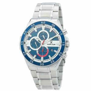 Daniel Klein Mens Watch - 45mm Analog - Multifunction - Quartz - Dual Time, Sport - Silver Tone - DK12362-3