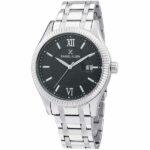 Daniel Klein Mens Watch - 45mm Analog - Quartz - Textured Dial, Romain Numerals - Silver Tone - DK12389-4