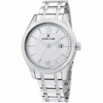 Daniel Klein Mens Watch - 45mm Analog - Quartz - Textured Dial, Romain Numerals - Silver Tone - DK12389-5