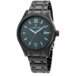 Daniel Klein Mens Watch - Stainless Steel - 45mm Analog - Quartz - Textured Dial, Romain Numerals - Black - DK12389-6