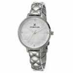 Daniel Klein Womens Watch - 34mm Analog - Quartz - Flower Dial, Crystal Accented, Slim - Silver Tone - DK12406-1