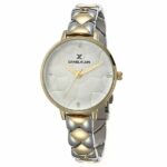 Daniel Klein Womens Watch - 34mm Analog - Quartz - Flower Dial, Crystal Accented, Slim - Gold/Silver Tone - DK12406-7