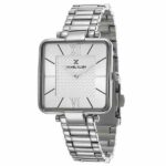 Daniel Klein Womens Square Watch - 30mm Analog - Quartz - Romain Numerals, Textured Dial - Silver Tone - DK12410-1