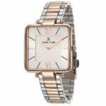 Daniel Klein Womens Square Watch - 30mm Analog - Quartz - Romain Numerals- Rose Gold and Silver Tone - DK12410-5