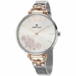 Daniel Klein Womens Watch - 36mm Analog - Quartz - Pink & Blue Flowers, Floral - Rose Gold and Silver Tone - DK12416-6