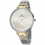 Daniel Klein Womens Watch - Mesh Strap - 36mm Analog - Quartz - Flowers, Blooms - Gold and Silver Tone - DK12416-7