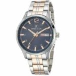 Daniel Klein Mens Watch - Stainless Steel - 44mm Analog - Quartz - Two-Tone - Silver and Rose Gold Tone - DK12420-5