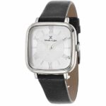 Daniel Klein Womens Square Watch - 31mm Analog - Quartz - Roman Numerals, Textured Dial - Silver Tone/Black - DK12430-1