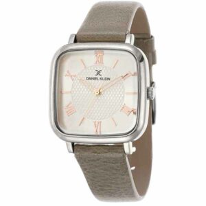 Daniel Klein Womens Square Watch - 31mm Analog - Quartz - Rose Gold Roman Numerals - Silver Tone/Green - DK12430-3