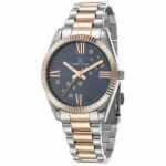 Daniel Klein Womens Watch - 32mm Analog - Quartz - Roman Numerals, Crystal Accented - Rose Gold / Silver Tone - DK12463-4