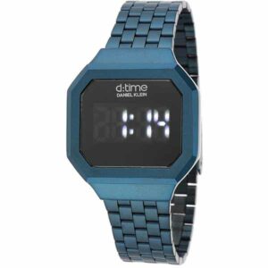 Daniel Klein 34mm Touchscreen Mens Retro Square Digital Watch - Stainless Steel - Blue - DK12464-4