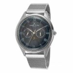 Daniel Klein Mens Watch - 48mm Analog - Multifunction - Quartz - Japanese Sun and Moonphase - Silver Tone - DK12478-2