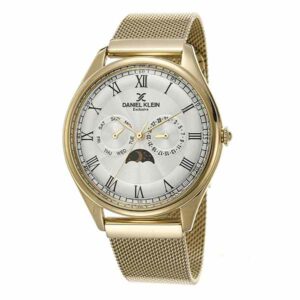 Daniel Klein Mens Watch - 48mm Analog - Multifunction - Quartz - Japanese Sun and Moonphase - Gold Tone - DK12478-6