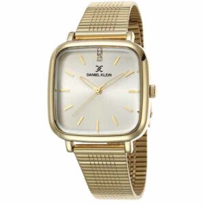 Daniel Klein Womens Square Watch - Mesh Strap - 31mm Analog - Quartz - Crystal Accented - Gold Tone - DK12481-6