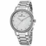 Daniel Klein Womens Watch - 38mm Analog - Quartz - Flower, Crystal Accented, Gem-Stones - Silver Tone - DK12497-1