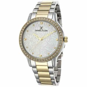 Daniel Klein Womens Watch - 38mm Analog - Quartz - Flower, Crystal Accented - Gold and Silver Tone - DK12497-6