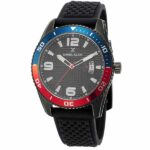 Daniel Klein Mens Watch - Silicone Strap - 44mm Analog - Quartz - Weave Pattern Band, Two-Tone Bezel - Black - DK12499-2