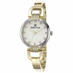 Daniel Klein Womens Watch - 31mm Analog - Quartz - Marble Texture, Crystal Accented, Bangle Band - Gold Tone - DK12503-6