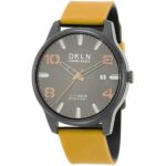 Daniel Klein Mens Watch - Silicone Strap - 42mm Analog - Quartz - Two-Tone - Grey/Orange - DK12504-6