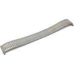 Angle view of Silver Tone Expansion Band, Metal Stretch Strap, Straight End