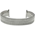 Face view of Silver Tone Expansion Band, Metal Stretch Strap, Straight End