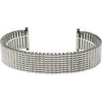 Face view of Silver Tone Stainless Steel Stretch Watch Band, Straight End, Metal Expansion Strap