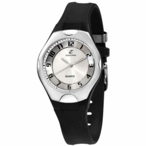 Calypso 36mm Mens Analog Sports Watch, Quartz, Silicone Strap - Silver / Black - K5162/1