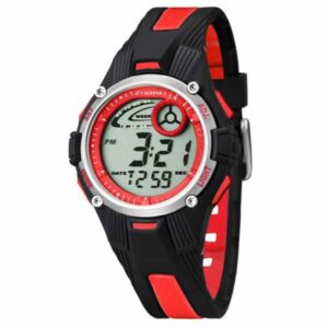 Calypso 35mm Kids Digital Sports Watch, Silicone Strap - Black / Red - K5558/5