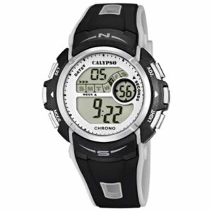 Calypso 45mm Mens Digital Sports Watch, Silicone Strap - Black / Silver - K5610/8