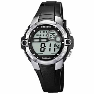 Calypso 40mm Mens Digital Sports Watch, Silicone Strap - Black / Silver - K5617/6