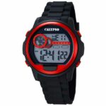 Calypso 43mm Mens Digital Sports Watch, Silicone Strap - Black / Red - K5667/2