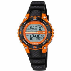 Calypso 38mm Kids Digital Sports Watch, Silicone Strap - Black / Orange - K5684/7