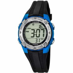 Calypso 36.6mm Kids Digital Sports Watch, Silicone Strap - Black / Blue - K5685/5