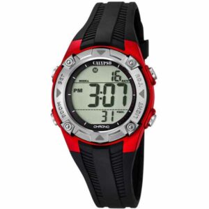 Calypso 36.6mm Kids Digital Sports Watch, Silicone Strap - Black / Red - K5685/6