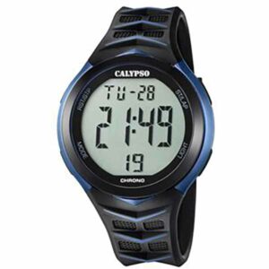 Calypso 45mm Mens Digital Sports Watch, Silicone Strap - Black / Blue - K5730/2