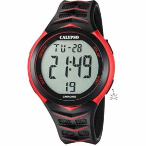 Calypso 45mm Mens Digital Sports Watch, Silicone Strap - Black / Red - K5730/3