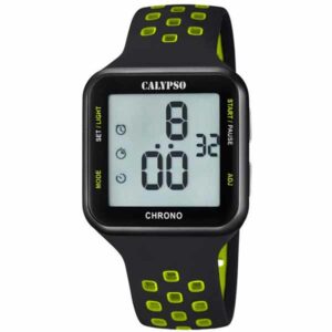 Calypso 38mm Womens Digital Sports Watch, Silicone Strap - Black / Green - K5748/6