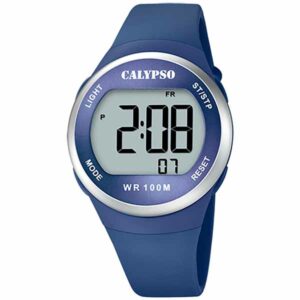 Calypso 38mm Mens Digital Sports Watch, Silicone Strap - Blue - K5786/3